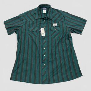 Wrangler Men's Western Shirt Dead Stock Vintage Snap Cowboy Short Sleeve 2XL XXL